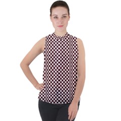 Red Sparks Mock Neck Chiffon Sleeveless Top by Sparkle