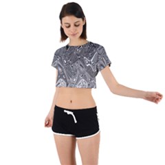 Grey Glow Cartisia Tie Back Short Sleeve Crop Tee by Sparkle