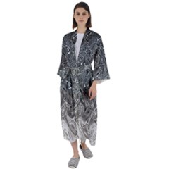 Grey Glow Cartisia Maxi Satin Kimono