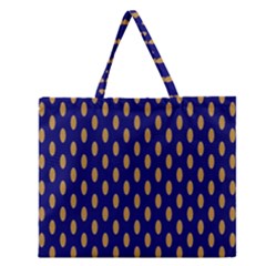 Polka Dots Zipper Large Tote Bag by Sparkle