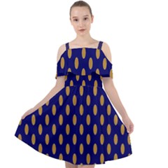 Polka Dots Cut Out Shoulders Chiffon Dress