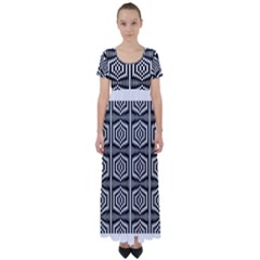 Optical Illusion High Waist Short Sleeve Maxi Dress by Sparkle