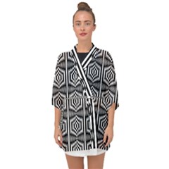 Optical Illusion Half Sleeve Chiffon Kimono by Sparkle