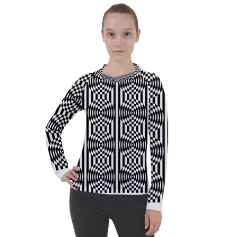 Optical Illusion Women s Pique Long Sleeve Tee by Sparkle