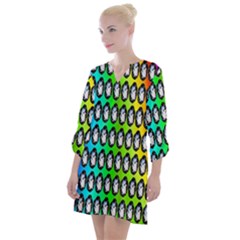 Geometric Balls Open Neck Shift Dress