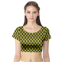 Shiny Knot Short Sleeve Crop Top by Sparkle