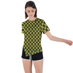 Shiny Knot Asymmetrical Short Sleeve Sports Tee