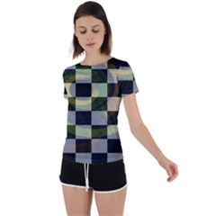 Circle Checks Back Circle Cutout Sports Tee