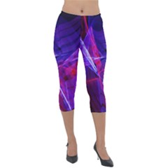 Fractal Flash Lightweight Velour Capri Leggings  by Sparkle