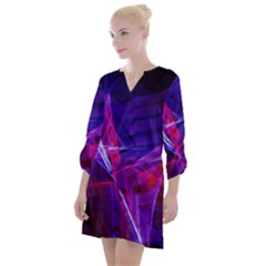 Fractal Flash Open Neck Shift Dress