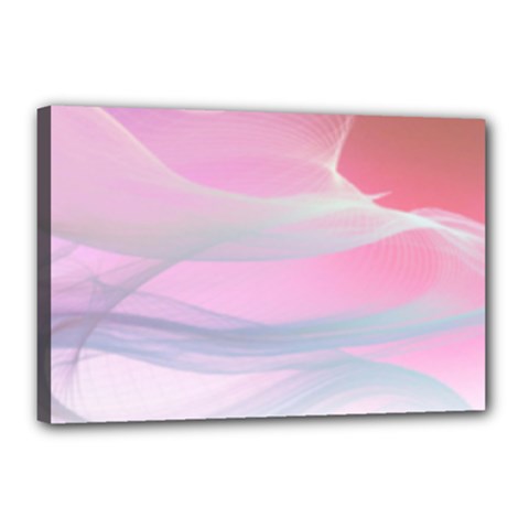 Pink Fractal Canvas 18  X 12  (stretched) by Sparkle