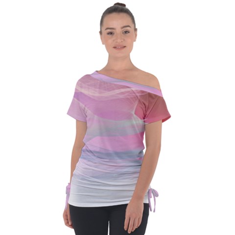 Pink Fractal Tie-up Tee by Sparkle