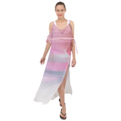 Pink Fractal Maxi Chiffon Cover Up Dress by Sparkle