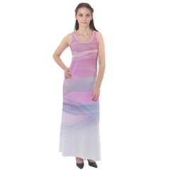 Pink Fractal Sleeveless Velour Maxi Dress by Sparkle