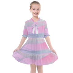 Pink Fractal Kids  All Frills Chiffon Dress by Sparkle