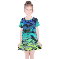 Digital Abstract Kids  Simple Cotton Dress