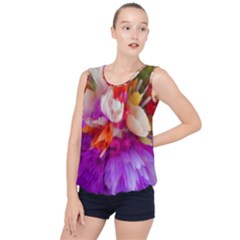 Poppy Flower Bubble Hem Chiffon Tank Top by Sparkle