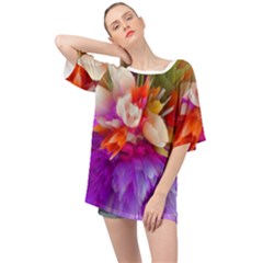 Poppy Flower Oversized Chiffon Top by Sparkle