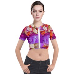 Poppy Flower Short Sleeve Cropped Jacket by Sparkle