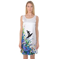 Nature Surfing Sleeveless Satin Nightdress by Sparkle