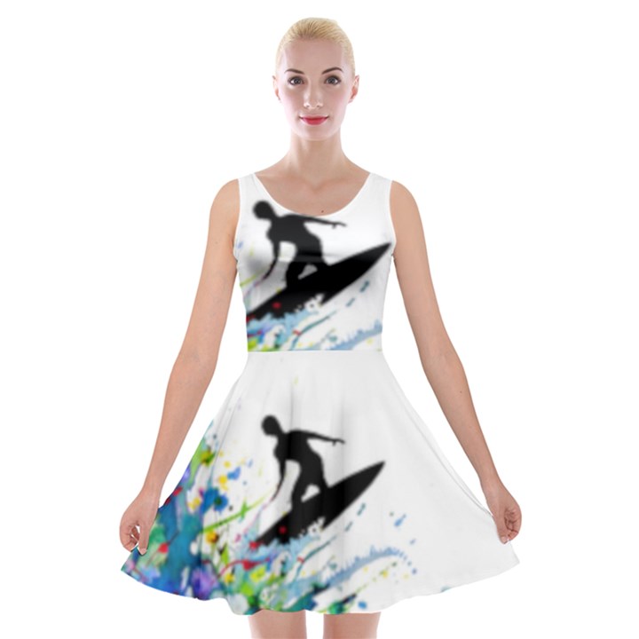 Nature Surfing Velvet Skater Dress