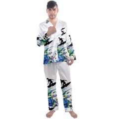 Nature Surfing Men s Long Sleeve Satin Pyjamas Set by Sparkle