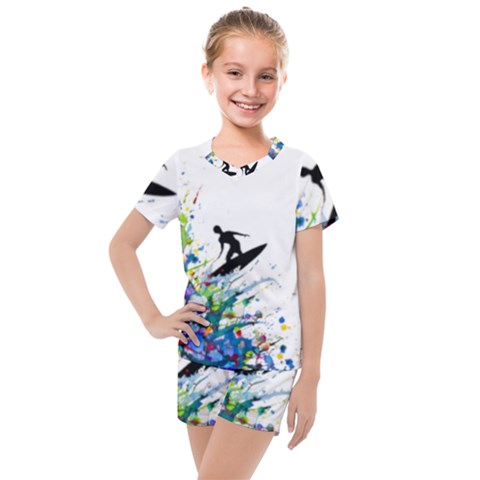 Nature Surfing Kids  Mesh Tee And Shorts Set by Sparkle