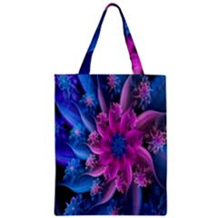 Fractal Flower Zipper Classic Tote Bag by Sparkle