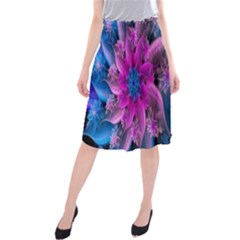 Fractal Flower Midi Beach Skirt by Sparkle