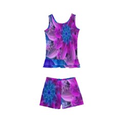 Fractal Flower Kids  Boyleg Swimsuit