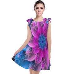 Fractal Flower Tie Up Tunic Dress by Sparkle