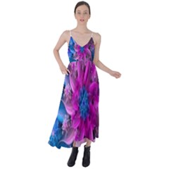 Fractal Flower Tie Back Maxi Dress