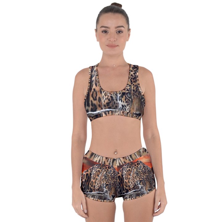 Nature With Tiger Racerback Boyleg Bikini Set