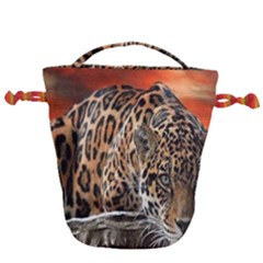 Nature With Tiger Drawstring Bucket Bag by Sparkle