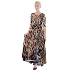 Nature With Tiger Half Sleeves Maxi Dress by Sparkle