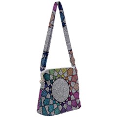 Wirldrawing Zipper Messenger Bag by Sparkle