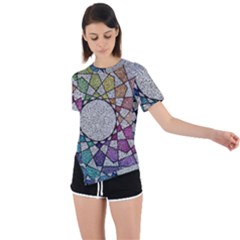 Wirldrawing Asymmetrical Short Sleeve Sports Tee by Sparkle