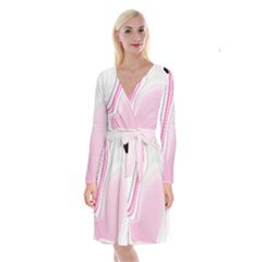 Modern Pink Long Sleeve Velvet Front Wrap Dress by Sparkle