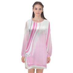 Modern Pink Long Sleeve Chiffon Shift Dress  by Sparkle