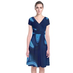 Sea Wrap Short Sleeve Front Wrap Dress