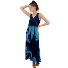 Sea Wrap V-neck Chiffon Maxi Dress