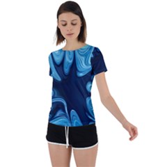 Sea Wrap Back Circle Cutout Sports Tee by Sparkle