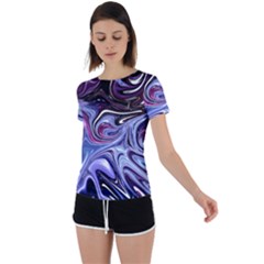 Galaxy Back Circle Cutout Sports Tee by Sparkle