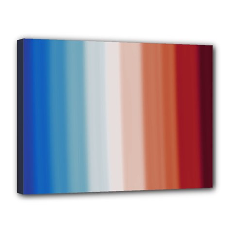 Blue,white Red Canvas 16  X 12  (stretched) by Sparkle