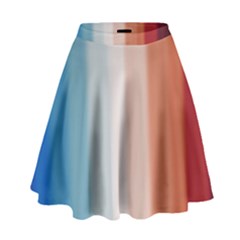 Blue,white Red High Waist Skirt by Sparkle