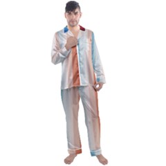 Blue,white Red Men s Long Sleeve Satin Pyjamas Set by Sparkle