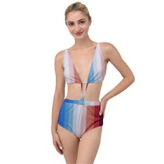 Blue,white Red Tied Up Two Piece Swimsuit by Sparkle