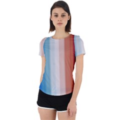 Blue,white Red Back Cut Out Sport Tee by Sparkle