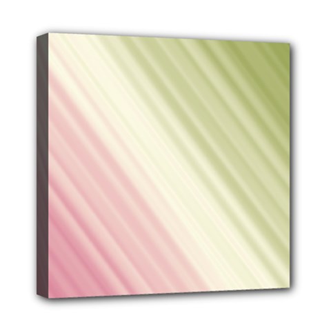 Pink Green Mini Canvas 8  X 8  (stretched) by Sparkle