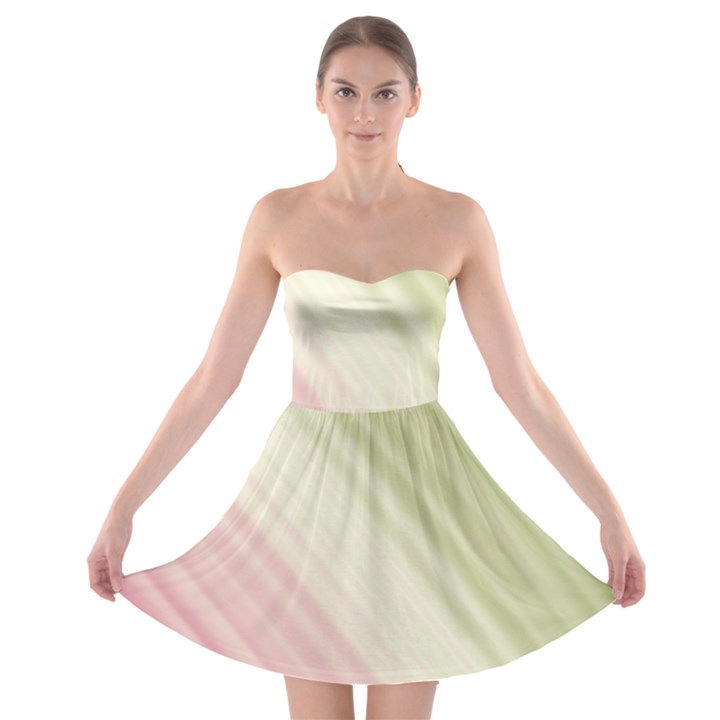 Pink Green Strapless Bra Top Dress